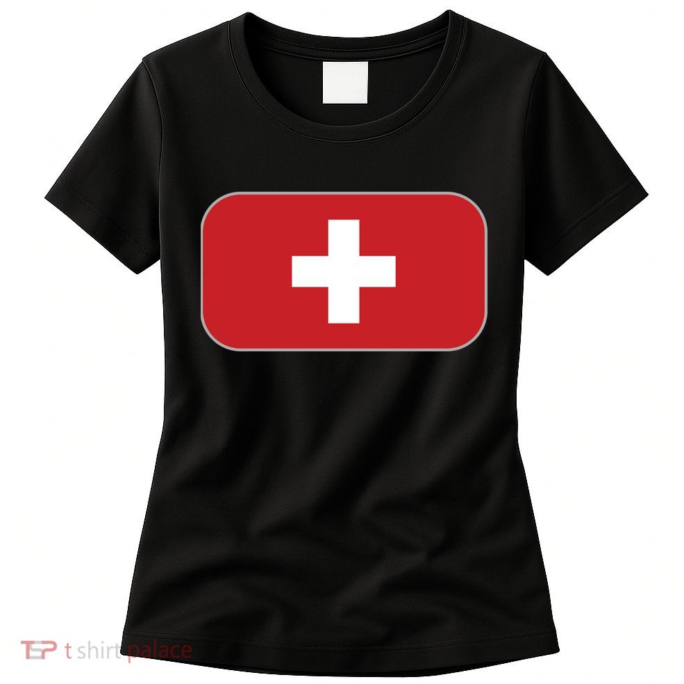 Switzerland Flag Soccer Team World Cup 2022 Swiss Flag Womens T-Shirt