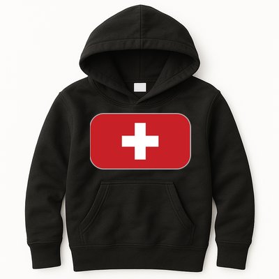 Switzerland Flag Soccer Team World Cup 2022 Swiss Flag Kids Hoodie