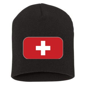 Switzerland Flag Soccer Team World Cup 2022 Swiss Flag Short Acrylic Beanie