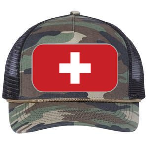 Switzerland Flag Soccer Team World Cup 2022 Swiss Flag Retro Rope Trucker Hat Cap