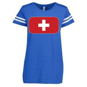 Switzerland Flag Soccer Team World Cup 2022 Swiss Flag Enza Ladies Jersey Football T-Shirt