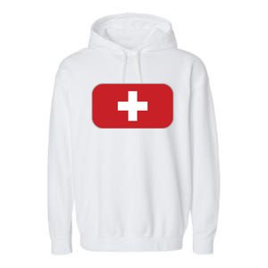 Switzerland Flag Soccer Team World Cup 2022 Swiss Flag Garment-Dyed Fleece Hoodie