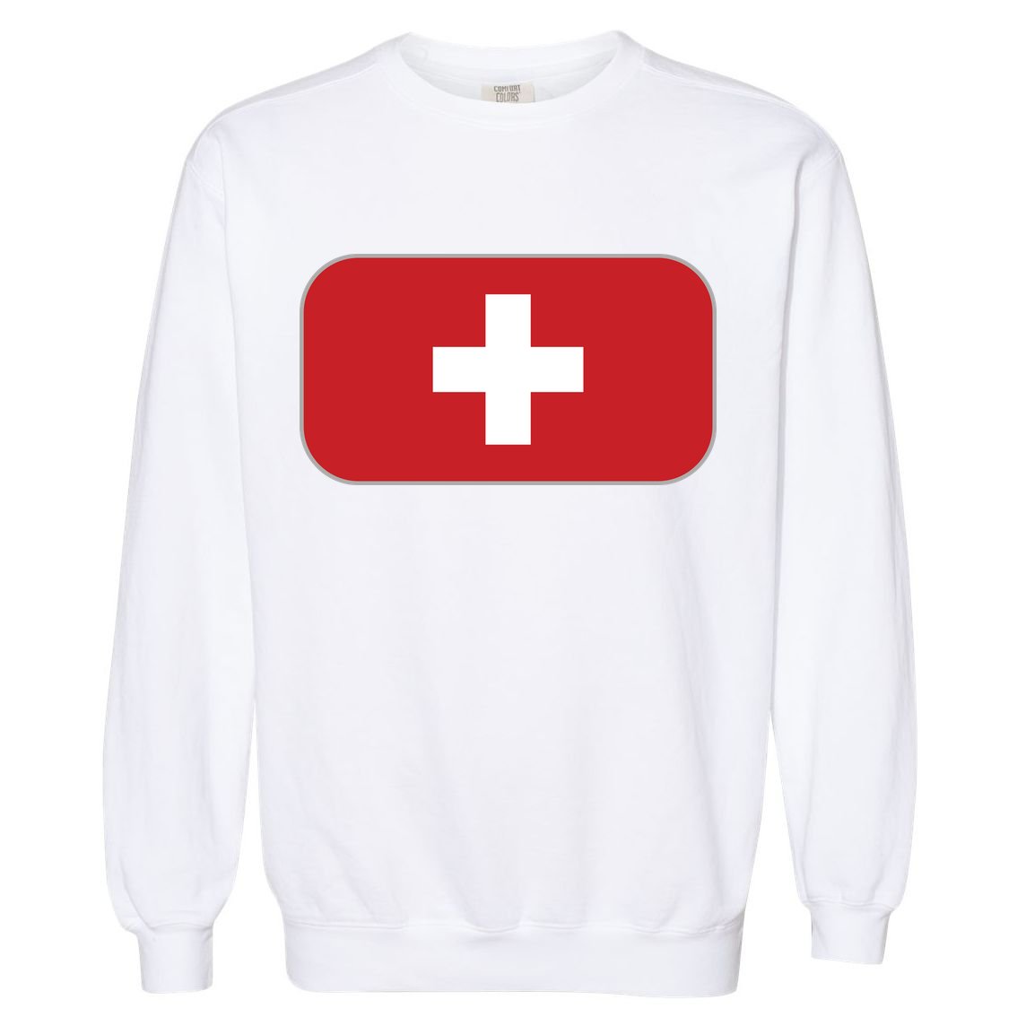 Switzerland Flag Soccer Team World Cup 2022 Swiss Flag Garment-Dyed Sweatshirt