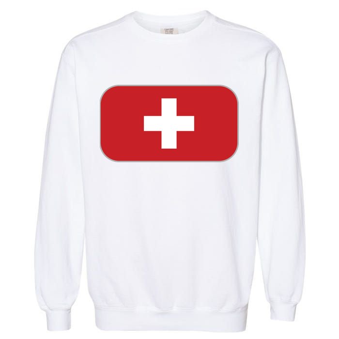 Switzerland Flag Soccer Team World Cup 2022 Swiss Flag Garment-Dyed Sweatshirt