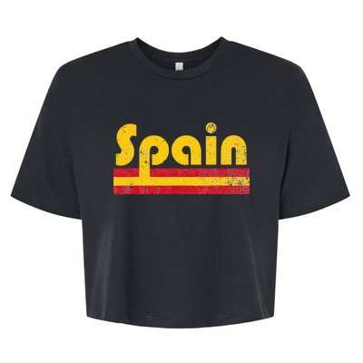 Spanish Flag Spain Pride Roots Heritage Bella+Canvas Jersey Crop Tee