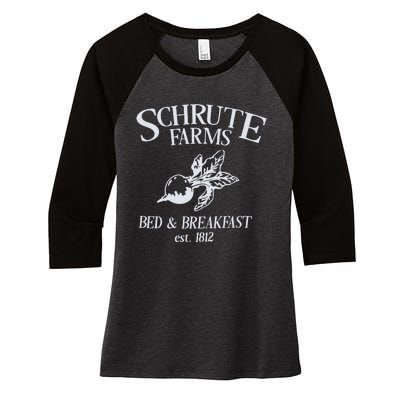 Schrute Farms Women's Tri-Blend 3/4-Sleeve Raglan Shirt