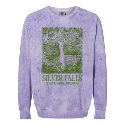 Silver Falls State Park Oregon Colorblast Crewneck Sweatshirt