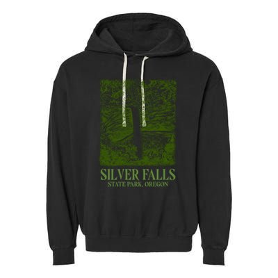 Silver Falls State Park Oregon Garment-Dyed Fleece Hoodie