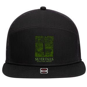 Silver Falls State Park Oregon 7 Panel Mesh Trucker Snapback Hat