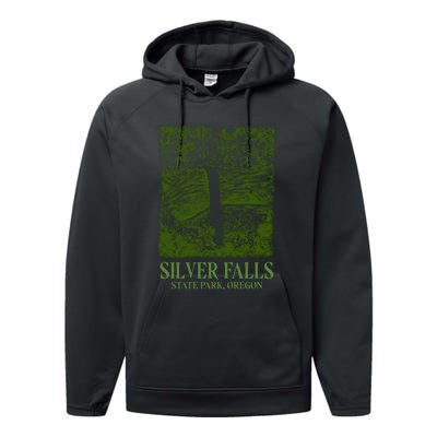 Silver Falls State Park Oregon Performance Fleece Hoodie