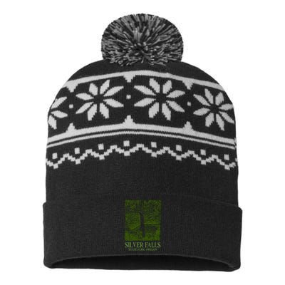 Silver Falls State Park Oregon USA-Made Snowflake Beanie