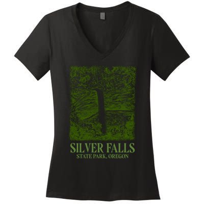 Silver Falls State Park Oregon Women's V-Neck T-Shirt
