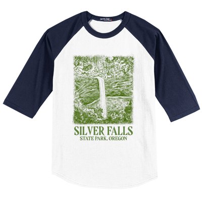 Silver Falls State Park Oregon Baseball Sleeve Shirt