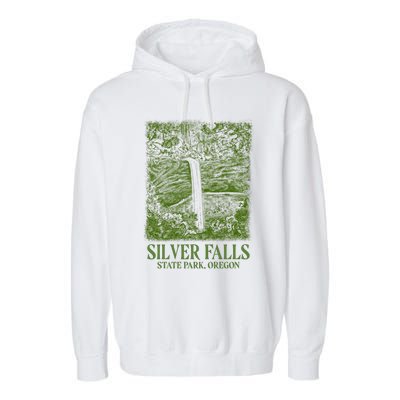 Silver Falls State Park Oregon Garment-Dyed Fleece Hoodie