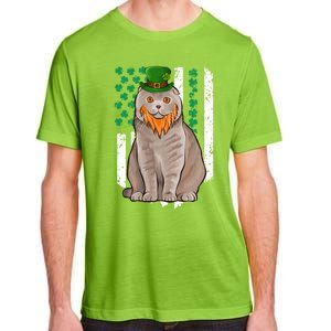 Scottish Fold St Patricks Day Irish American Flag Gift Adult ChromaSoft Performance T-Shirt