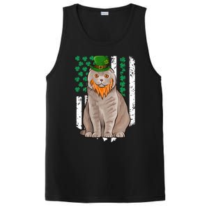 Scottish Fold St Patricks Day Irish American Flag Gift PosiCharge Competitor Tank