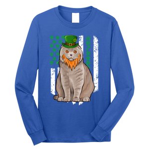 Scottish Fold St Patricks Day Irish American Flag Gift Long Sleeve Shirt