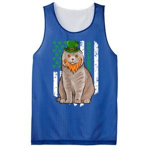 Scottish Fold St Patricks Day Irish American Flag Gift Mesh Reversible Basketball Jersey Tank