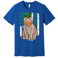 Scottish Fold St Patricks Day Irish American Flag Gift Premium T-Shirt