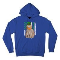 Scottish Fold St Patricks Day Irish American Flag Gift Tall Hoodie