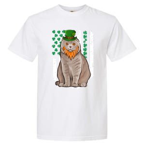 Scottish Fold St Patricks Day Irish American Flag Gift Garment-Dyed Heavyweight T-Shirt