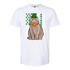 Scottish Fold St Patricks Day Irish American Flag Gift Softstyle CVC T-Shirt