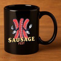 Sausage Fest Sausage 11oz C Handle Ceramic Mug