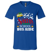 SantaS Favorite School Bus Aide Christmas Pajama Cool Gift V-Neck T-Shirt