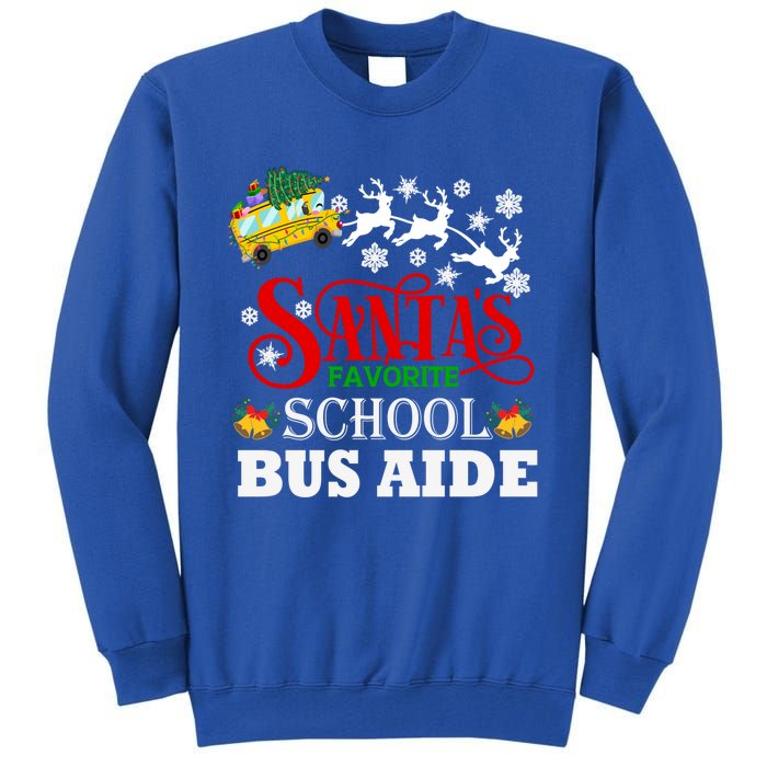 SantaS Favorite School Bus Aide Christmas Pajama Cool Gift Tall Sweatshirt