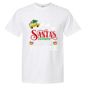 SantaS Favorite School Bus Aide Christmas Pajama Cool Gift Garment-Dyed Heavyweight T-Shirt