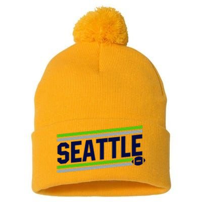 Seattle Football Pom Pom 12in Knit Beanie