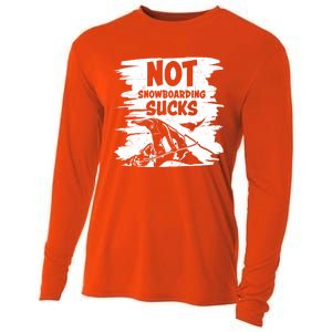 Snowboarding Funny Sayings Trending Memes Not Snowboarding Gift Cooling Performance Long Sleeve Crew