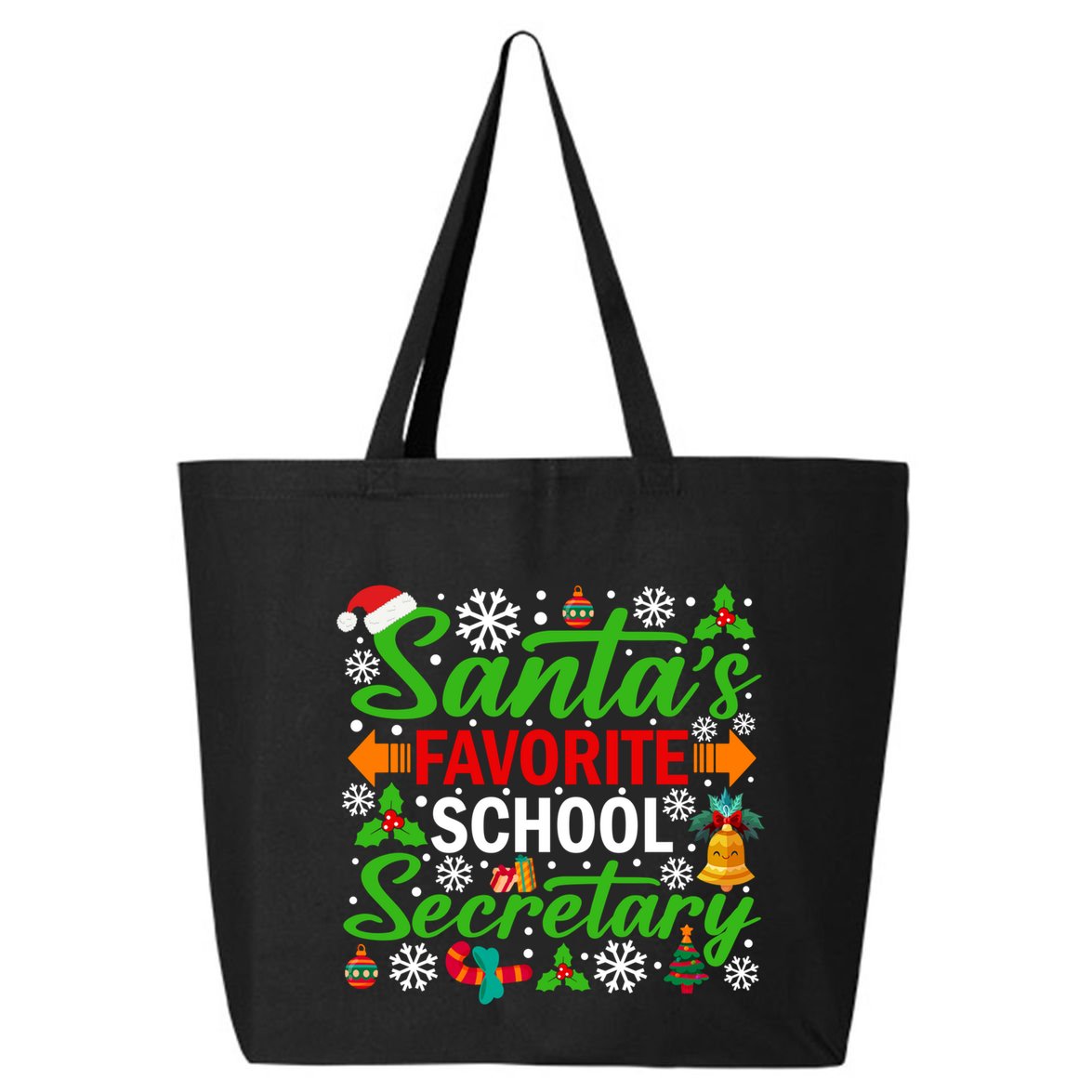 SantaS Favorite School Secretary Gift Funny Christmas Xmas Meaningful Gift 25L Jumbo Tote