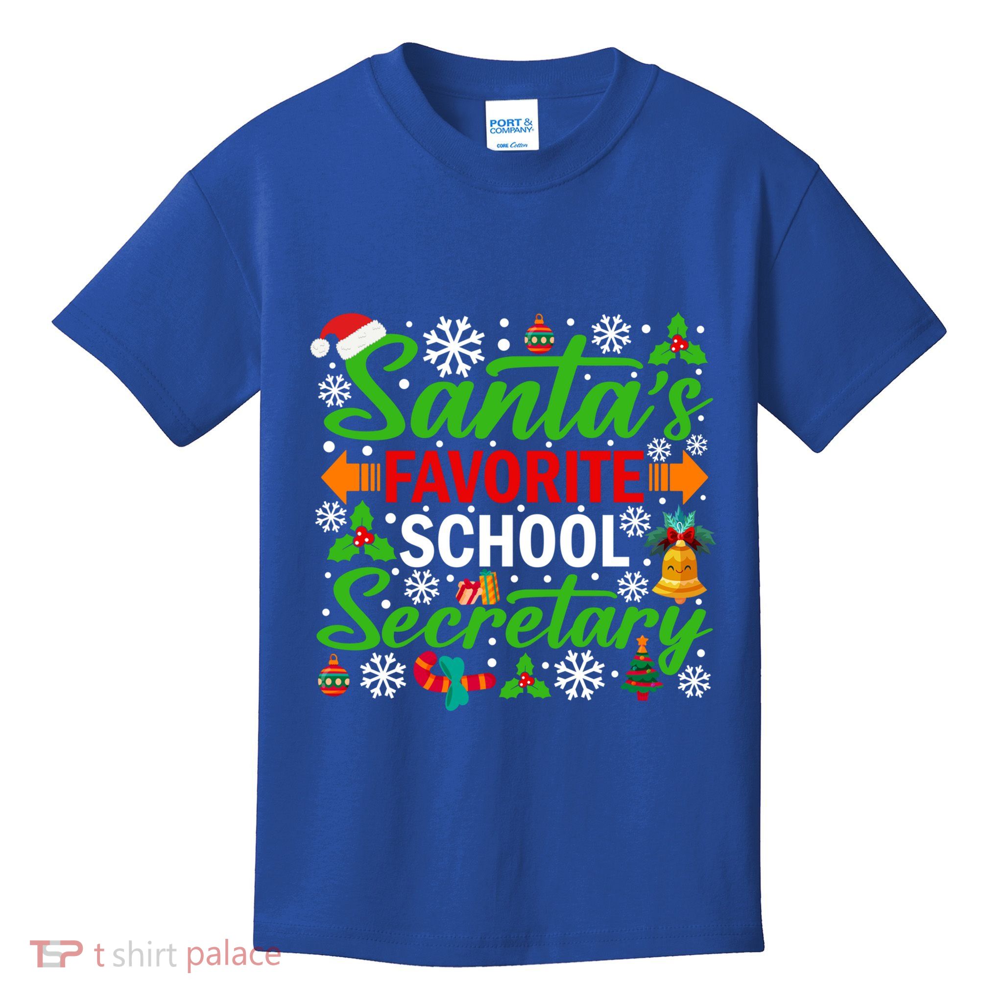 SantaS Favorite School Secretary Gift Funny Christmas Xmas Meaningful Gift Kids T-Shirt