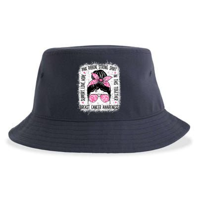 Support Fighter Survivor Warrior Breast Cancer Awareness Sustainable Bucket Hat