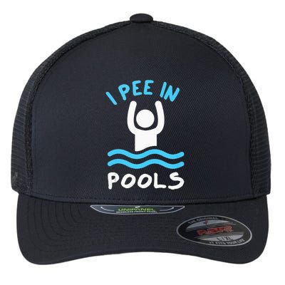 Swimmer Funny Swimming I Pee In Pools Flexfit Unipanel Trucker Cap