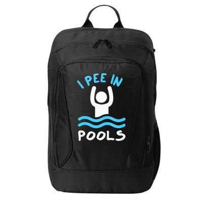 Swimmer Funny Swimming I Pee In Pools City Backpack
