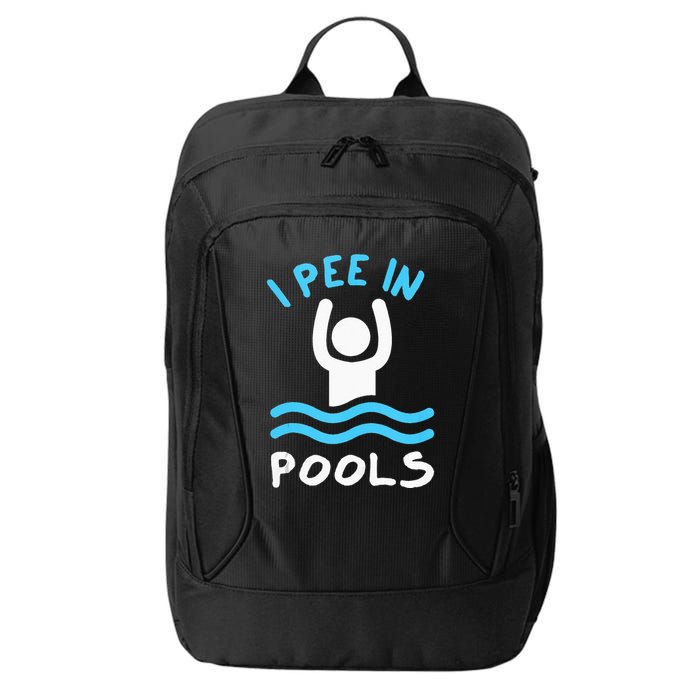 Swimmer Funny Swimming I Pee In Pools City Backpack