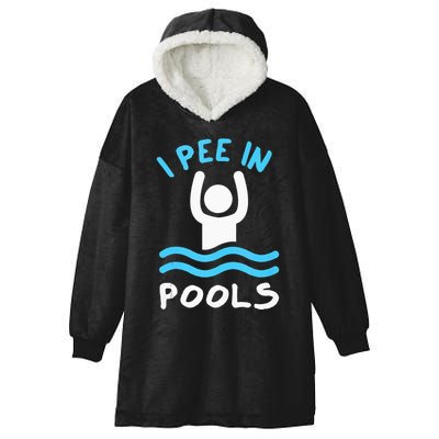 Swimmer Funny Swimming I Pee In Pools Hooded Wearable Blanket