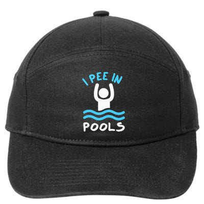 Swimmer Funny Swimming I Pee In Pools 7-Panel Snapback Hat