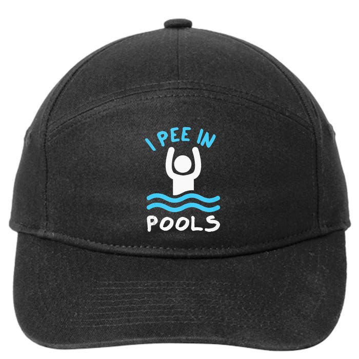 Swimmer Funny Swimming I Pee In Pools 7-Panel Snapback Hat
