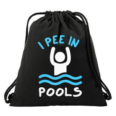 Swimmer Funny Swimming I Pee In Pools Drawstring Bag