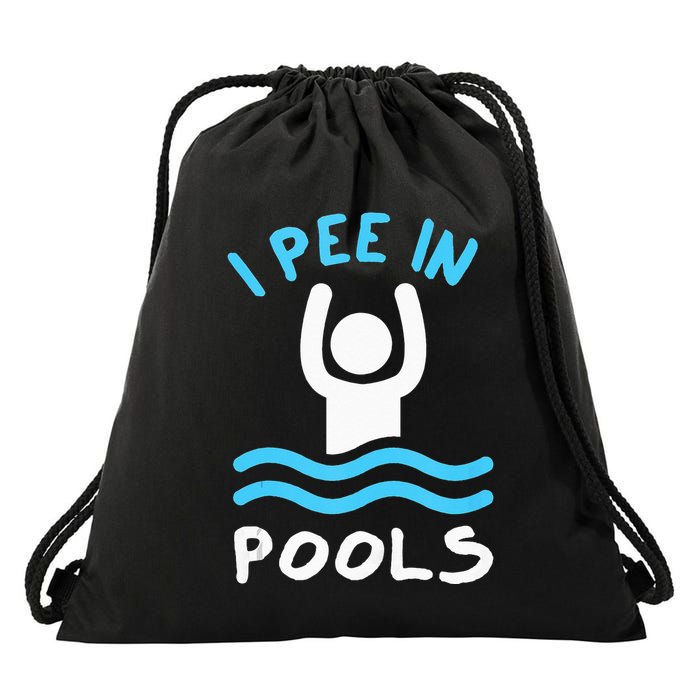 Swimmer Funny Swimming I Pee In Pools Drawstring Bag
