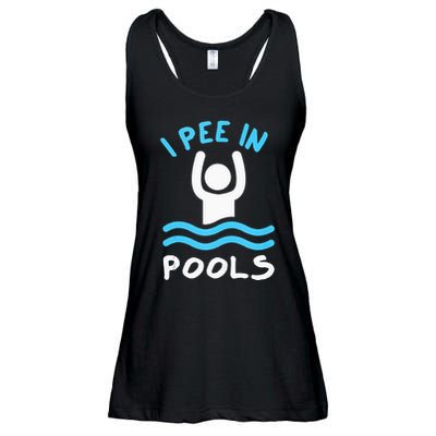 Swimmer Funny Swimming I Pee In Pools Ladies Essential Flowy Tank