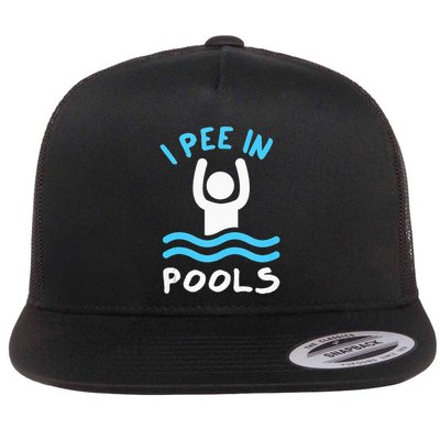 Swimmer Funny Swimming I Pee In Pools Flatbill Hat