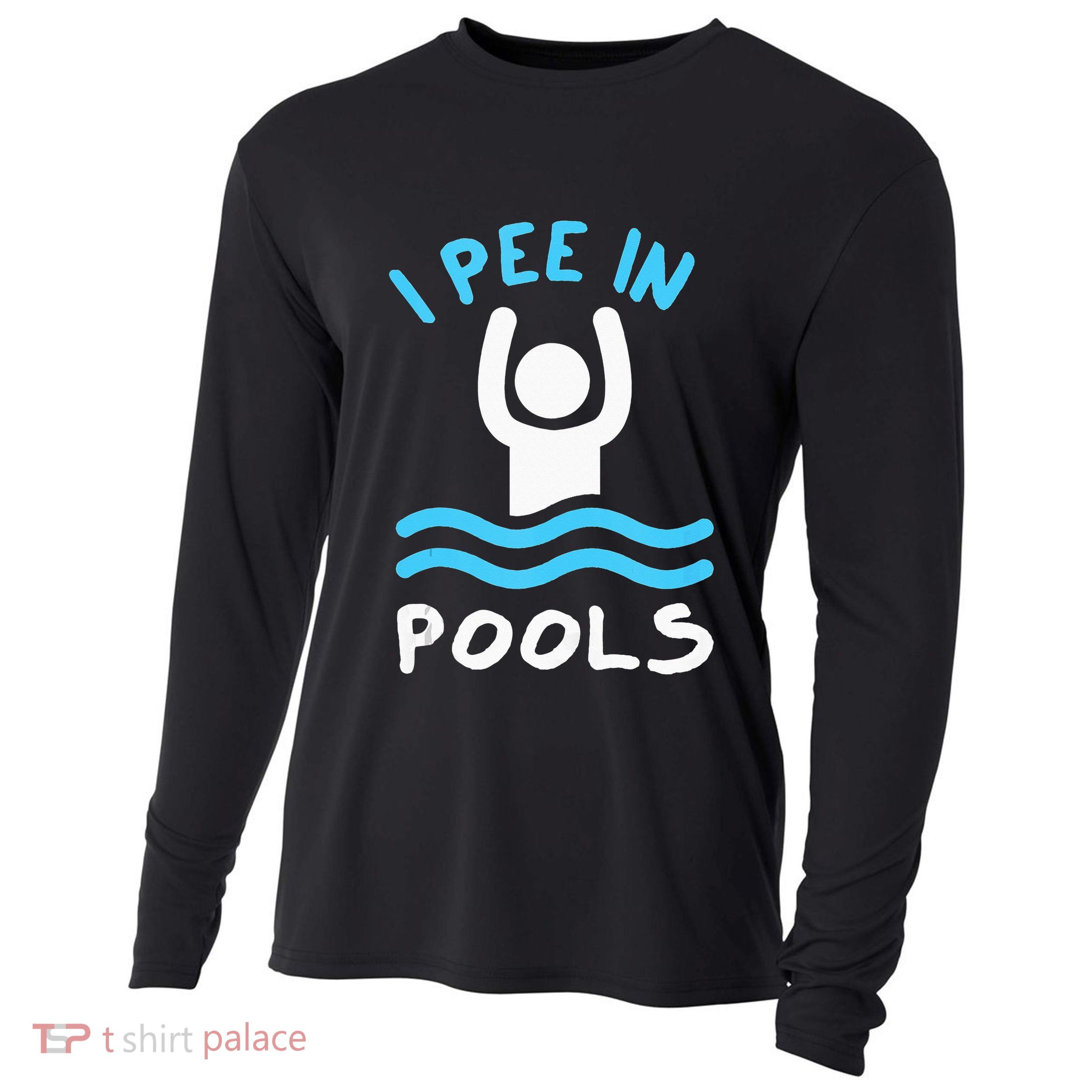 Swimmer Funny Swimming I Pee In Pools Cooling Performance Long Sleeve Crew