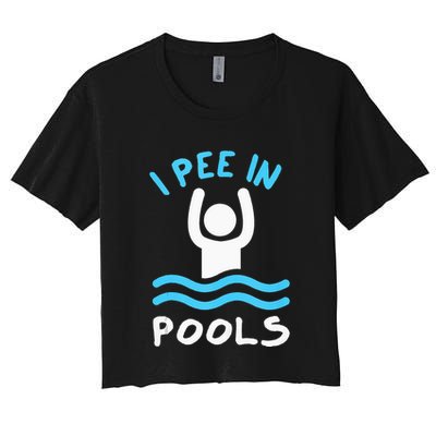 Swimmer Funny Swimming I Pee In Pools Crop Top