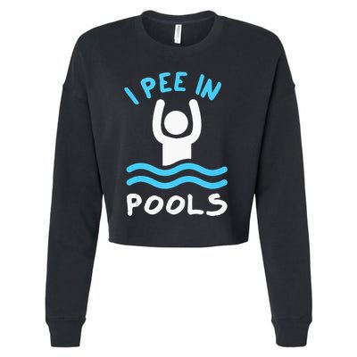 Swimmer Funny Swimming I Pee In Pools Cropped Pullover Crew