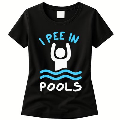 Swimmer Funny Swimming I Pee In Pools Womens T-Shirt