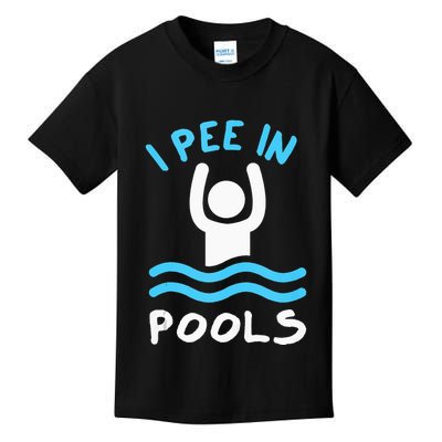 Swimmer Funny Swimming I Pee In Pools Kids T-Shirt